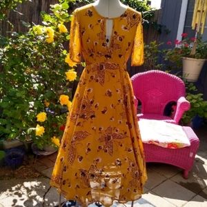 Free People Butterfly Print Midi Dress